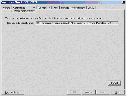 Novell I-Chainにおける証明書のインストール