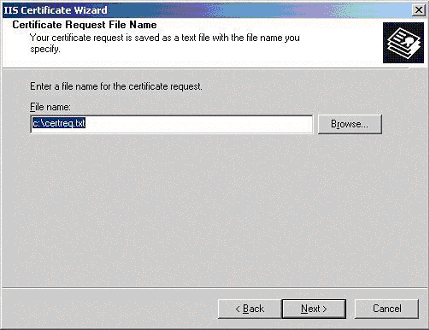 [IIS Certificate]ウィザード - 証明書要求
